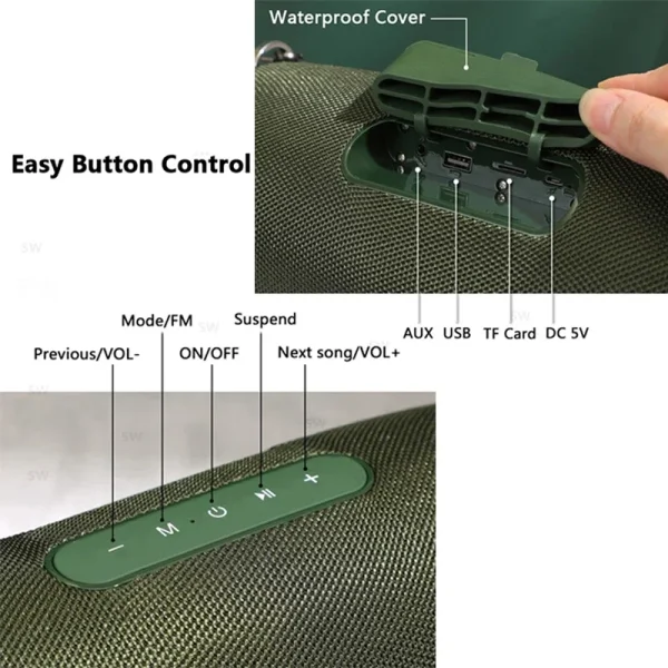 Altavoz Bluetooth de alta potencia, columna inalámbrica impermeable para exteriores, Audio portátil para pc, centro de música, Subwoofer FM, 50W - Imagen 5