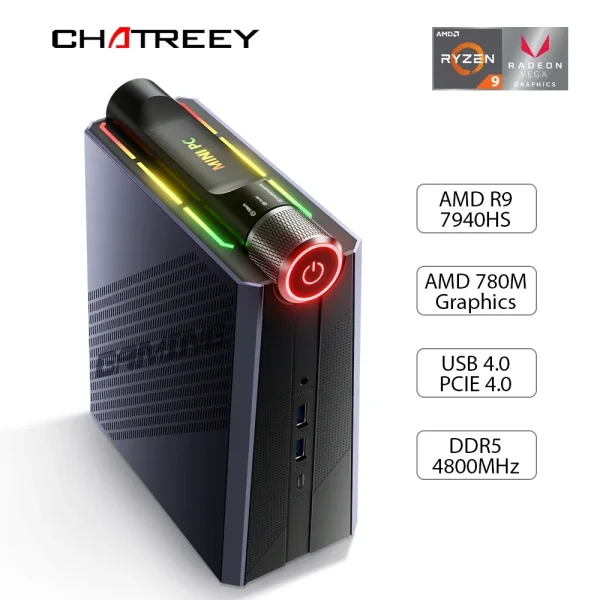 Chatreey Mini PC AM08 AMD Ryzen 9 7940HS R7 5700U 680M 7735HS 780M 8 n cleos