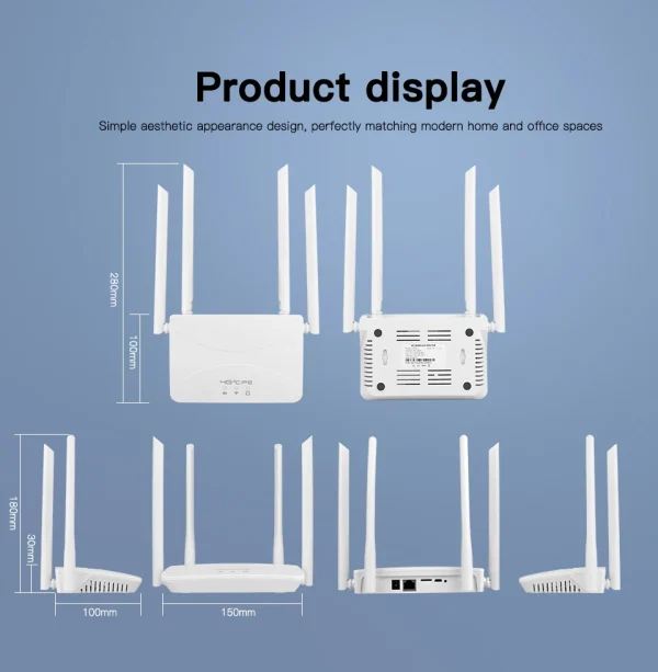 KuWFi-enrutador Wifi 4G LTE de 150Mbps, módem inalámbrico con ranura para tarjeta SIM, RJ45 WAN LAN, 4 antenas, compatible con 10 dispositivos para el hogar - Imagen 6