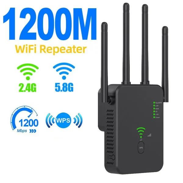 Repetidor WiFi inal mbrico de 1200Mbps amplificador de se al Wifi de doble banda 2 4G