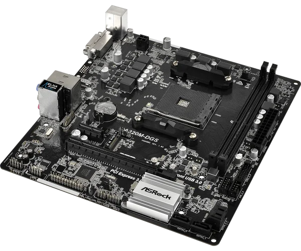 ASRock placa base AMD A320 A320M DGS toma de corriente AM4 2 x DDR4 32GB PCI 2