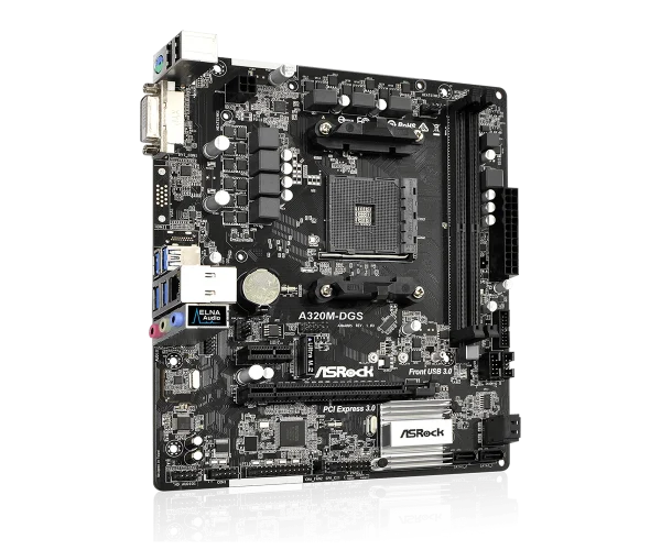 ASRock placa base AMD A320 A320M DGS toma de corriente AM4 2 x DDR4 32GB PCI 3