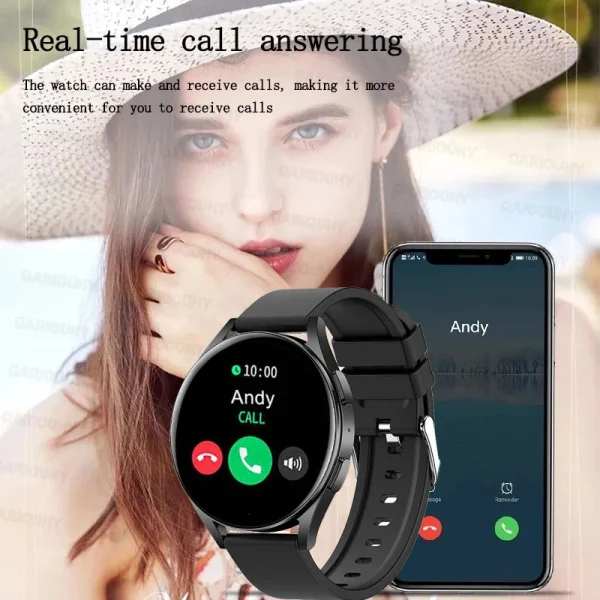 Reloj inteligente deportivo para hombre y mujer, Smartwatch con pantalla táctil, control de presión arterial, oxígeno en sangre, Bluetooth, llamadas, compatible con IOS y android, 6 - Imagen 2