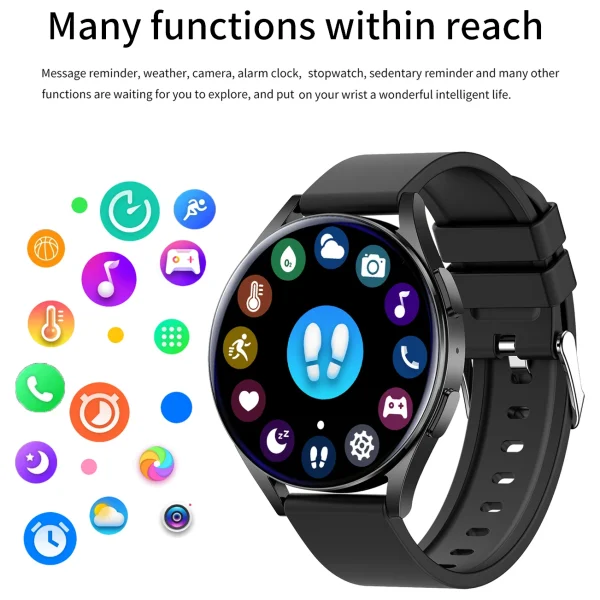 Reloj inteligente deportivo para hombre y mujer, Smartwatch con pantalla táctil, control de presión arterial, oxígeno en sangre, Bluetooth, llamadas, compatible con IOS y android, 6 - Imagen 6