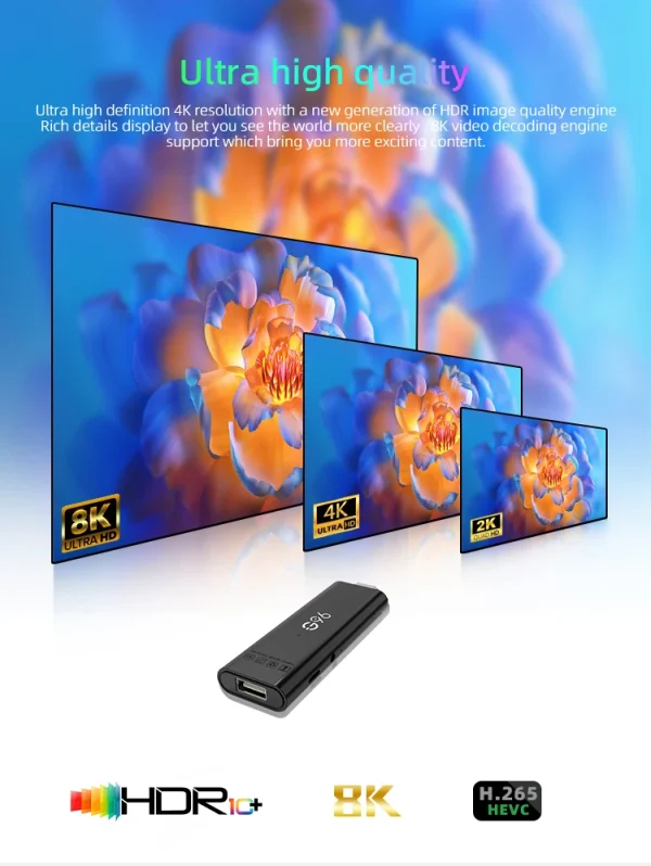 Dispositivo de TV inteligente HDR10, dispositivo con Android 13,0, 8K, asistente de voz, Netflix, Youtube, medios de transmisión portátiles, 2GB, 16GB, vs Amazon Fire Tv - AliExpress 44 - Imagen 4