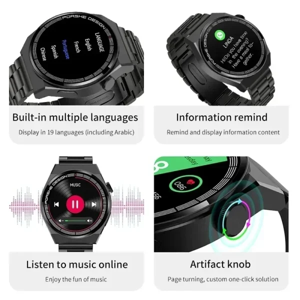 Reloj inteligente para hombre y mujer, accesorio de pulsera resistente al agua con Pantalla AMOLED de 2023x420 HD, control del ritmo cardíaco, llamadas por Bluetooth, compatible con Android e IOS, novedad de 420 - Imagen 5