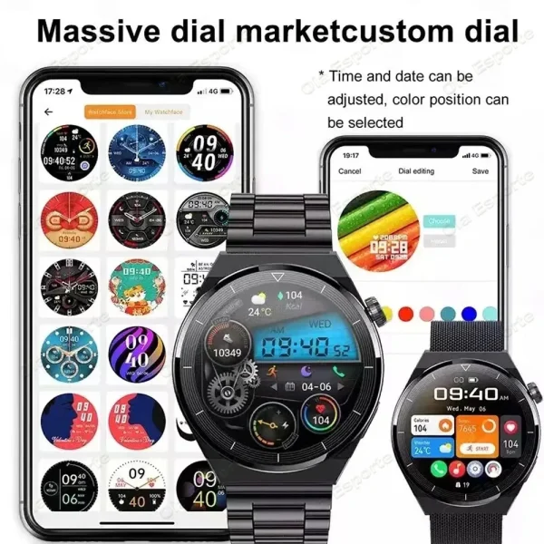 Reloj inteligente para hombre y mujer, accesorio de pulsera resistente al agua con Pantalla AMOLED de 2023x420 HD, control del ritmo cardíaco, llamadas por Bluetooth, compatible con Android e IOS, novedad de 420 - Imagen 6