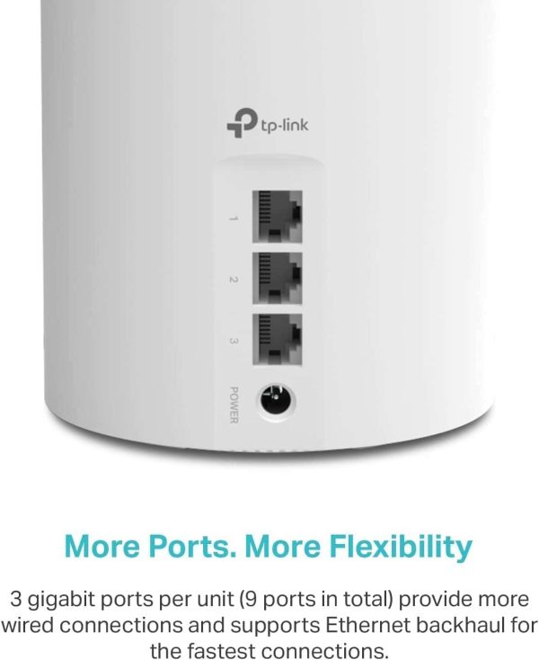 TP-Link Deco AX3000 WiFi 6 Mesh System (Deco X55) - Cubre hasta 6500 pies cuadrados. Sustituye al enrutador y extensor inalámbrico, 3 puertos Gigabit por unidad, soporta backhaul Ethernet (paquete de - Imagen 3