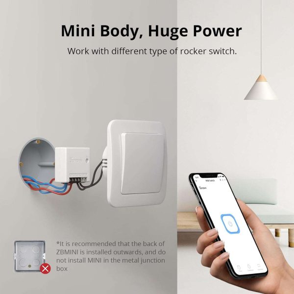 SONOFF ZBMINI ZigBee Mini interruptor de luz inteligente (2 vías), compatible con Alexa, SmartThings Hub, Google Home y SONOFF ZBBridge, requiere concentrador ZigBee 3.0, requiere cable neutro,  Herramientas y Mejoras del Hogar - Imagen 2