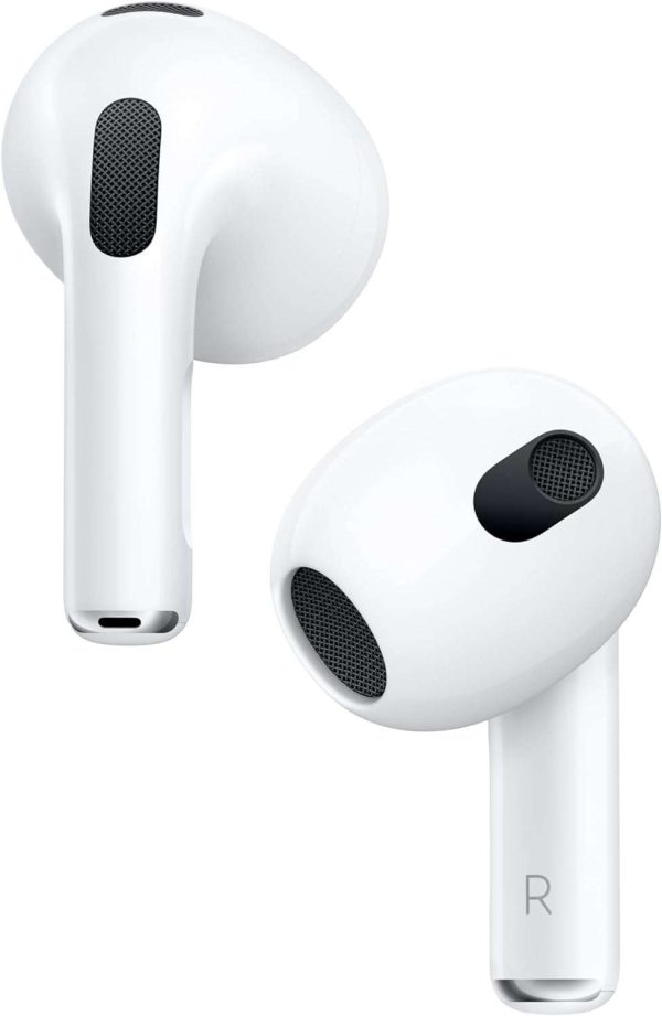 Apple AirPods (3ª generación) auriculares inalámbricos, auriculares Bluetooth, audio espacial personalizado, resistente al sudor y al agua, estuche de carga Lightning incluido, hasta 30 horas de  Electrónica - Imagen 7