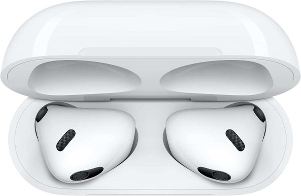 Apple AirPods (3ª generación) auriculares inalámbricos, auriculares Bluetooth, audio espacial personalizado, resistente al sudor y al agua, estuche de carga Lightning incluido, hasta 30 horas de  Electrónica - Imagen 10