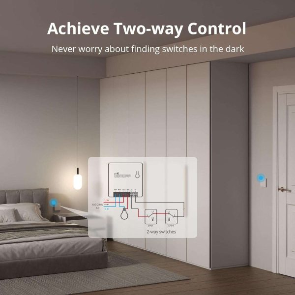 SONOFF ZBMINI ZigBee Mini interruptor de luz inteligente (2 vías), compatible con Alexa, SmartThings Hub, Google Home y SONOFF ZBBridge, requiere concentrador ZigBee 3.0, requiere cable neutro,  Herramientas y Mejoras del Hogar - Imagen 6