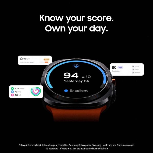 SAMSUNG Galaxy Watch Ultra 1.850 in LTE AI Smartwatch con puntuación de energía, consejos de bienestar, seguimiento de frecuencia cardíaca, monitor de sueño, rastreador de fitness, GPS, 2024, plata  Celulares y Accesorios - Imagen 4