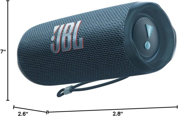 JBL Flip 6 - Altavoz Bluetooth portátil, sonido potente y graves profundos, resistente al agua IPX7, 12 horas de reproducción, JBL PartyBoost para emparejamiento de múltiples altavoces para el hogar, el exterior y los viajes (Azul) - Imagen 8