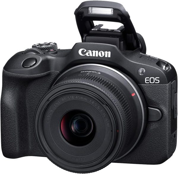 Cámara sin espejo Canon EOS R100 RF-S18-45 mm F4.5-6.3 es kit de lentes STM, sensor CMOS (APS-C) de 24,1 megapíxeles, vídeo 4K, montura RF, negro - Imagen 4