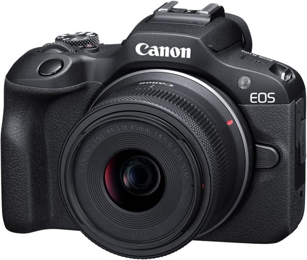 Cámara sin espejo Canon EOS R100 RF-S18-45 mm F4.5-6.3 es kit de lentes STM, sensor CMOS (APS-C) de 24,1 megapíxeles, vídeo 4K, montura RF, negro - Imagen 2