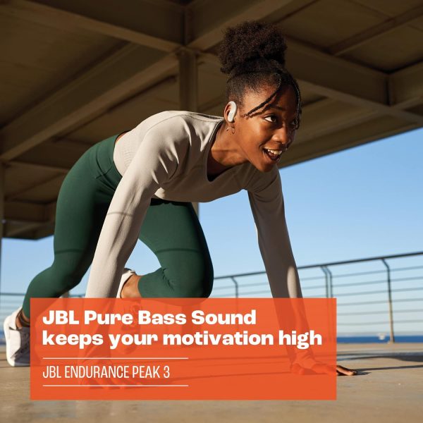 JBL Endurance Peak 3 - Auriculares activos inalámbricos verdaderos a prueba de polvo y agua (IP68), sonido de graves puros, hasta 50 horas totales de reproducción con carga rápida, reconocimiento ambiental y conversación (negro) - Imagen 5