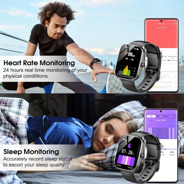 Smart Watch, 1.91" HD Screen Smartwatch for Men Women(Answer/Make Call), Fitness Watch with Heart Rate/Sleep Monitor/Steps Monitor, 110+ Sports Modes, IP68 Waterproof Activity Trackers for Android iOS - Imagen 5