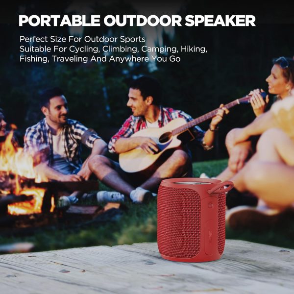 MIATONE QBOX Altavoces Bluetooth Portátiles, Altavoz Inalámbrico para Exteriores, IPX7 Resistente al Agua para Ducha, Rojo - Imagen 7