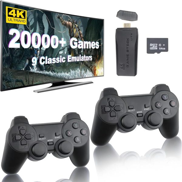 Consola de juegos retro inalámbrica, Game Stick retro con 9 emuladores incorporados, más de 20.000 juegos, salida HDMI 4k y controlador inalámbrico de 2,4 GHz, videojuegos Plug and Retro Play para TV (64)