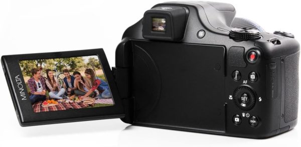 Minolta Pro Shot Cámara digital HD de 20 megapíxeles con zoom óptico de 67X, vídeo Full 1080P HD y tarjeta SD de 16 GB, negro - Imagen 6