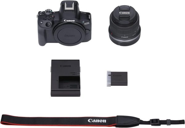 Canon EOS R50 Cámara sin espejo RF-S18-45mm F4.5-6.3 es kit de lentes STM, sensor CMOS (APS-C) de 24,2 megapíxeles, vídeo 4K, cámara híbrida, foto y vídeo, vlogging, creador de contenido, montura RF, negro - Imagen 7