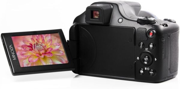 Minolta Pro Shot Cámara digital HD de 20 megapíxeles con zoom óptico de 67X, vídeo Full 1080P HD y tarjeta SD de 16 GB, negro - Imagen 8