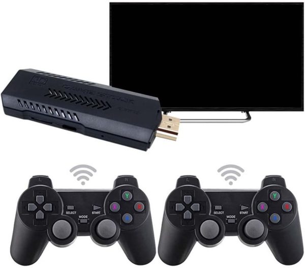 X2 Plus 4K Retro Game Stick, consola de videojuegos HD para el hogar con 2 controladores inalámbricos, salida HDMI, más de 30000 juegos integrados (128 GB) - Imagen 3