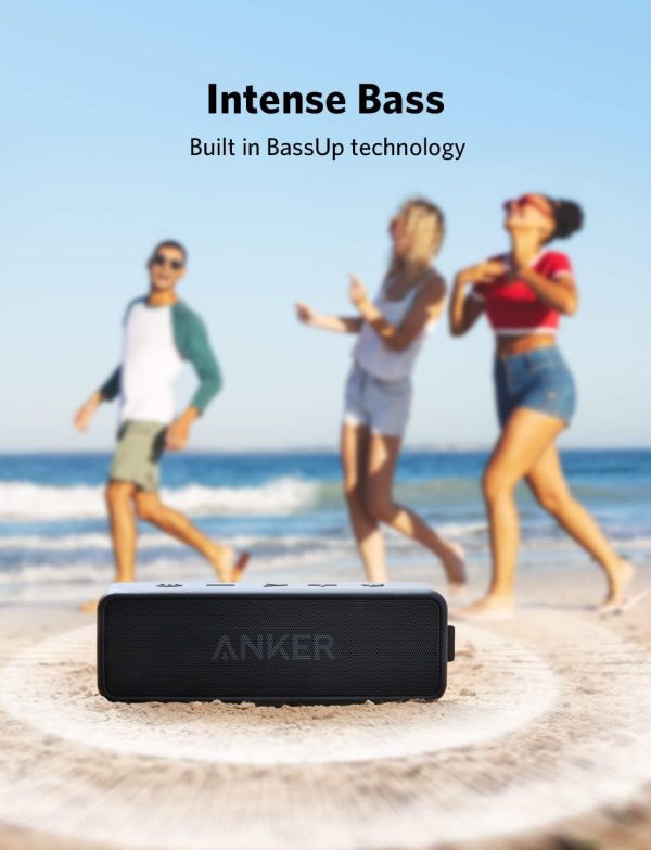 Anker Soundcore 2 Altavoz Bluetooth portátil con sonido estéreo de 12 W, Bluetooth 5, Bassup, IPX7 resistente al agua, reproducción las 24 horas, emparejamiento estéreo inalámbrico, altavoz para el hogar, al aire libre, viajes - Imagen 3