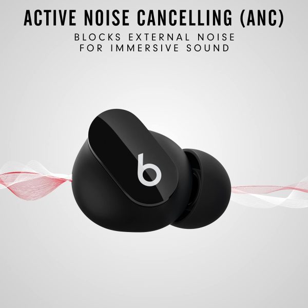 Beats Studio Buds - Audífonos inalámbricos con cancelación de ruido - Compatible con Apple y Android, micrófono incorporado, clasificación IPX4, audífonos resistentes al sudor, audífonos Bluetooth Clase 1 - Negro - Imagen 2