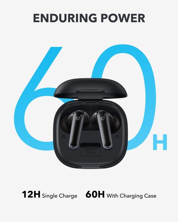 Soundcore P40i de Anker, auriculares inalámbricos con cancelación de ruido, cancelación de ruido adaptable a los entornos, graves intensos, tiempo de reproducción de 60 horas, estuche y soporte para teléfono 2 en 1, IPX5, carga inalámbrica, Bluetooth 5.3 - Imagen 4