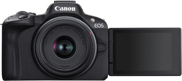 Canon EOS R50 Cámara sin espejo RF-S18-45mm F4.5-6.3 es kit de lentes STM, sensor CMOS (APS-C) de 24,2 megapíxeles, vídeo 4K, cámara híbrida, foto y vídeo, vlogging, creador de contenido, montura RF, negro - Imagen 5