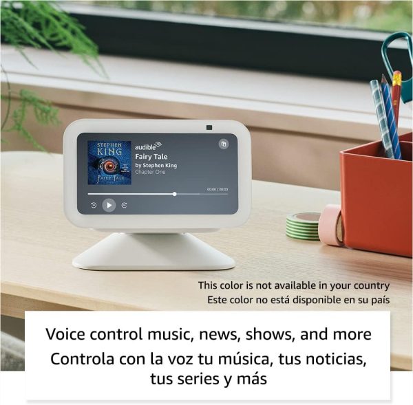 Nuevo Echo Show 5 (3.a generación, lanzamiento en 2023) | Pantalla inteligente con graves más profundos y sonido más claro | Versión internacional con adaptador de corriente estadounidense | Carbón - Imagen 3