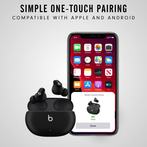 Beats Studio Buds - Audífonos inalámbricos con cancelación de ruido - Compatible con Apple y Android, micrófono incorporado, clasificación IPX4, audífonos resistentes al sudor, audífonos Bluetooth Clase 1 - Negro - Imagen 9