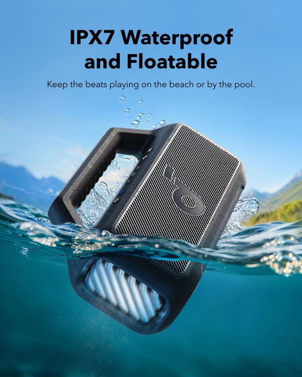 soundcore Boom 2 de Anker, altavoz para exteriores, 80 W, subwoofer, BassUp 2.0, tiempo de reproducción 24 h, resistente al agua IPX7, flotante, luces RGB, USB-C, ecualizador personalizado, Bluetooth 5.3, portátil para acampar, la playa y el patio trasero - Imagen 5