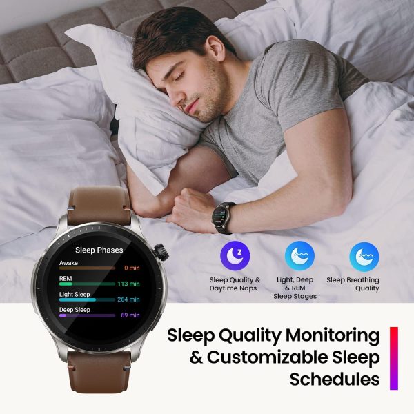 Amazfit GTR 4 Smart Watch 46mm, GPS, Alexa Built-In, Bluetooth Calls & Text, 14-Day Battery, Heart Rate Sleep Monitoring, AI Fitness App & Sports Coach, 150+ Sports Modes, for Android iPhone, Black - Imagen 13