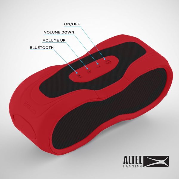 Altec Lansing BoomJacket XL Altavoz inalámbrico Bluetooth, altavoz magnético impermeable, altavoz exterior IPX7 con tiempo de reproducción 24 horas, altavoz portátil con mosquetón, montable, carga rápida - Imagen 3