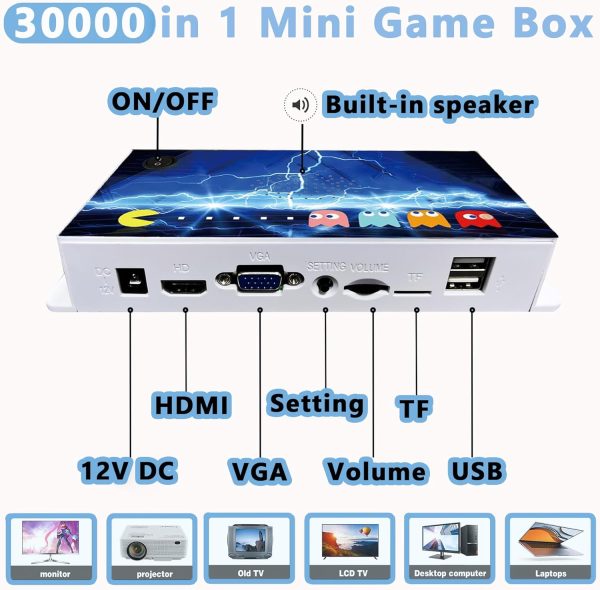 30000 en 1 Pandora Game Box 70S Mini Arcade Stick Consola de videojuegos retro, Plug and Play, 10 emuladores, salida HDMI, controladores inalámbricos duales 2.4G - Imagen 6