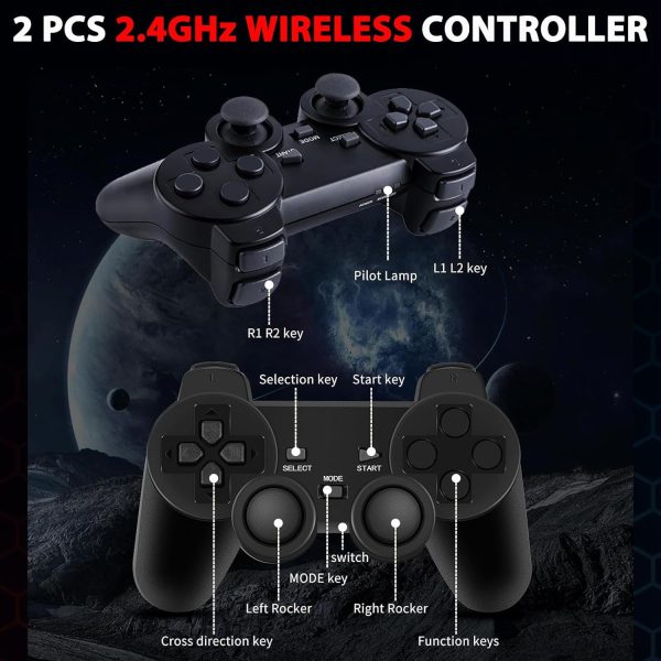 Consola de juegos retro inalámbrica Stick integrado con más de 20000 juegos clásicos, salida HDMI 4K Nostalgia Plug & Play Retro Video Gaming Stick con 15 emuladores y controlador inalámbrico dual 2.4G (tarjeta de memoria de 64 GB) - Imagen 5