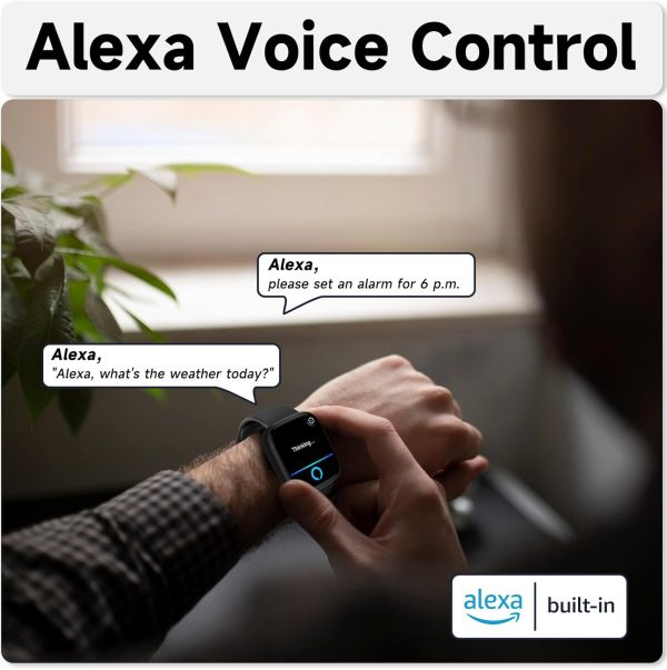 Reloj inteligente para hombres y mujeres, reloj inteligente incorporado Alexa (responder/hacer llamadas), rastreador de actividad física HD de 1,8", IP68 resistente al agua, rastreador de actividad en modo deportivo 100+, monitor de sueño SpO2 de frecuencia cardíaca, compatible con iOS y Android - Imagen 4