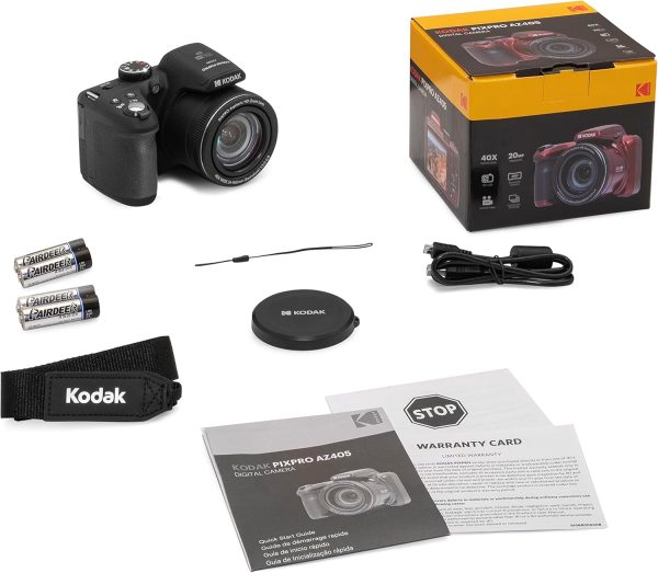 KODAK PIXPRO AZ405-BK Cámara digital de 20MP Zoom óptico de 40X Lente gran angular de 24 mm Estabilización de imagen óptica Video Full HD 1080P Cámara de vlogging LCD de 3" (Negro) - Imagen 9