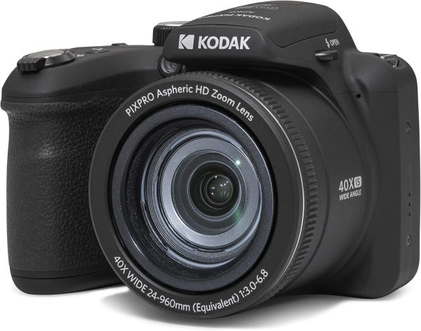 KODAK PIXPRO AZ405-BK Cámara digital de 20MP Zoom óptico de 40X Lente gran angular de 24 mm Estabilización de imagen óptica Video Full HD 1080P Cámara de vlogging LCD de 3" (Negro)