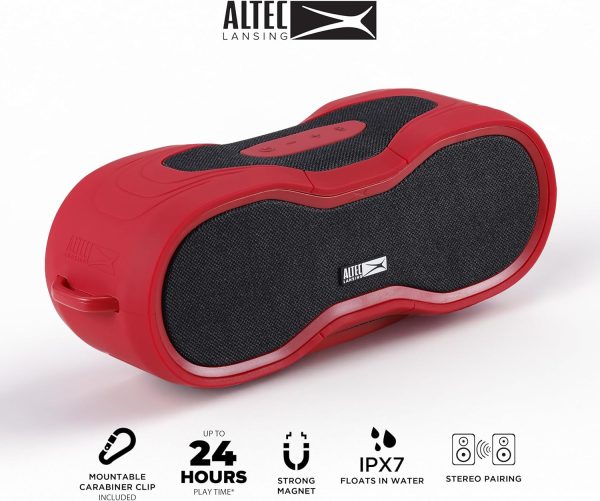 Altec Lansing BoomJacket XL Altavoz inalámbrico Bluetooth, altavoz magnético impermeable, altavoz exterior IPX7 con tiempo de reproducción 24 horas, altavoz portátil con mosquetón, montable, carga rápida - Imagen 2