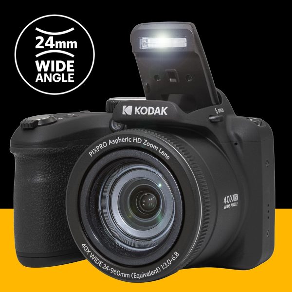 KODAK PIXPRO AZ405-BK Cámara digital de 20MP Zoom óptico de 40X Lente gran angular de 24 mm Estabilización de imagen óptica Video Full HD 1080P Cámara de vlogging LCD de 3" (Negro) - Imagen 5