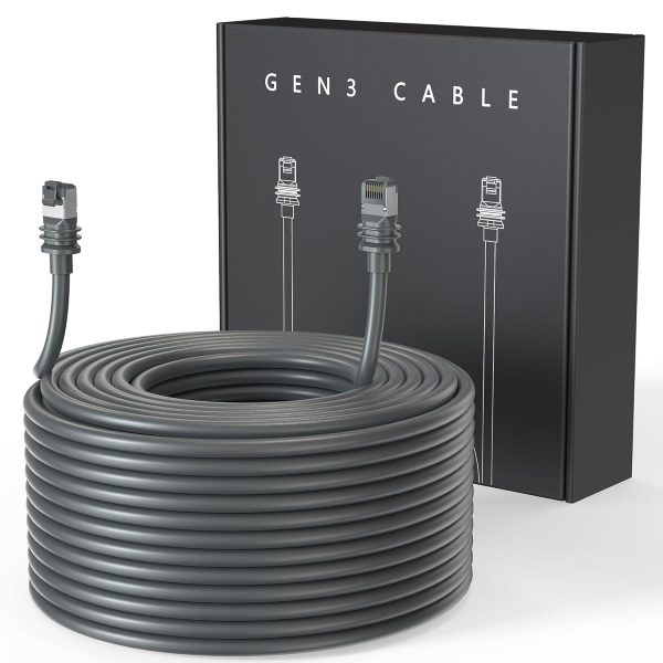 LUCMO Cable Starlink Gen 3 de 100 pies/30 m para Starlink Standard Generation 3, cable de extensión de repuesto impermeable satélite Starlink Standard V3 Cable (100 pies), gris