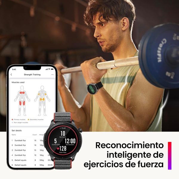 Amazfit GTR 4 Smart Watch 46mm, GPS, Alexa Built-In, Bluetooth Calls & Text, 14-Day Battery, Heart Rate Sleep Monitoring, AI Fitness App & Sports Coach, 150+ Sports Modes, for Android iPhone, Black - Imagen 4