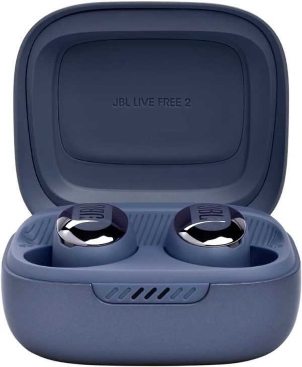 JBL Live Free 2 - True Wireless Noise Cancelling Earbuds, Up to 35hrs of Playtime, 6 mics for Perfect Calls with Zero Noise, IPX5 Waterproof, Oval Tubes for Better Comfort, Isolation, & bass (Blue) - Imagen 9