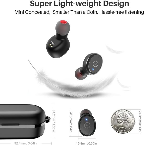 TOZO T10 (Classic Edition) Bluetooth 5.3 Wireless Earbuds with Wireless Charging Case IPX8 Waterproof Stereo Headphones in Ear Built in Mic Headset Premium Sound with Deep Bass, 32 Preset EQs via APP - Imagen 9