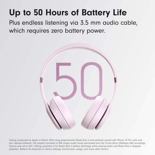 Beats Solo 4 - Wireless Bluetooth On-Ear Headphones, Apple & Android Compatible, Up to 50 Hours of Battery Life - Cloud Pink - Imagen 4