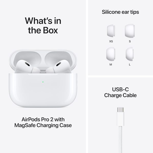 Apple AirPods Pro 2 Wireless Earbuds, Active Noise Cancellation, Hearing Aid Feature, Bluetooth Headphones, Transparency, Personalized Spatial Audio, High-Fidelity Sound, H2 Chip, USB-C Charging - Imagen 7